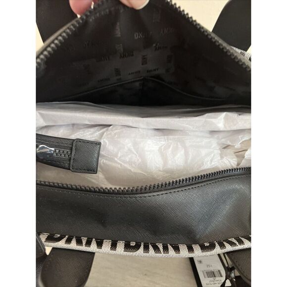 DKNY Hadlee Medium LARGE Tote LOGO Crossbody BLACK GRAY White Handbag Purse - Picture 11 of 16